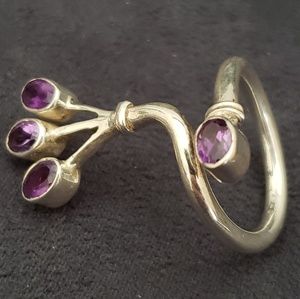 Sterling silver Amethyst Bohemian ring 7.5